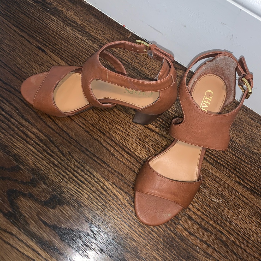 Brown comfortable thick heels
